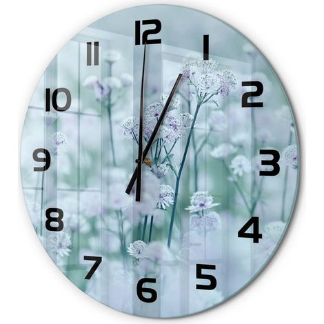 Horloge Murale Ronde Originale en Verre Silencieuse Design Moderne Salon Grande renouée fi 60 cm (1/5)
