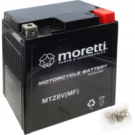Moretti MTZ8V YTZ8V Gel-Motorradbatterie 12V 7Ah 120A Quad Sku (1/4)