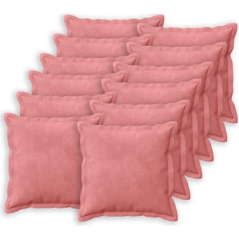 Kissenbezug 12 pcs HOUTEN Rosa 40 x 40 cm Samt vidaXL