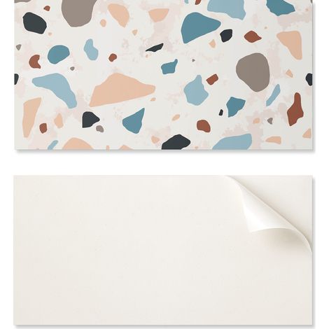 Panel de vinilo autoadhesivo con estampado de 100x50 cm con dise帽o de fragmentos de piedra.