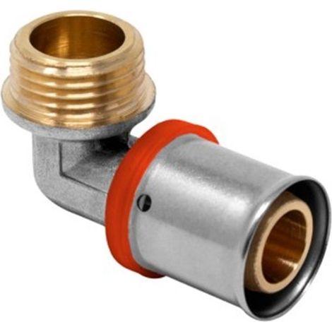 Coude mâle 90º multicouche à sertir type U-red - Ø16x1/2"