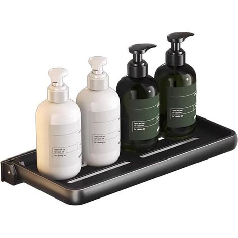 Étagère murale pliable pour salle de bain – 40 cm, gris anthracite, en acier laqué, charge max 5 kg, idéale cuisine & camping-car (1/5)