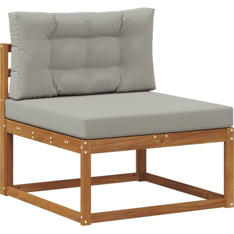 Outdoor Middle Sofa Natural vidaXL