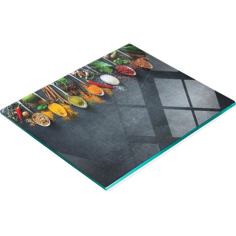 Tagliere decorativo multifunzionale da cucina in vetro temperato per spezie, 60x52 cm (1/5)