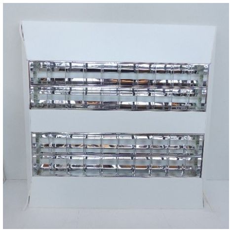 Plafonnier saillie 4X24W blanc 625X625mm pour tube fluo T5 (non incl) ballast elec HF 230V IK07 IP20 AIRONE TRAJECTOIRE 542900