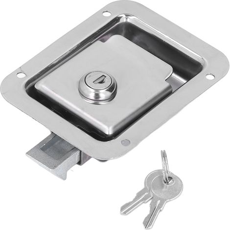 Verrou de porte de caravane encastré en acier inoxydable avec poignée à palette, pour armoire à outils ou boîte électrique. (1/5)