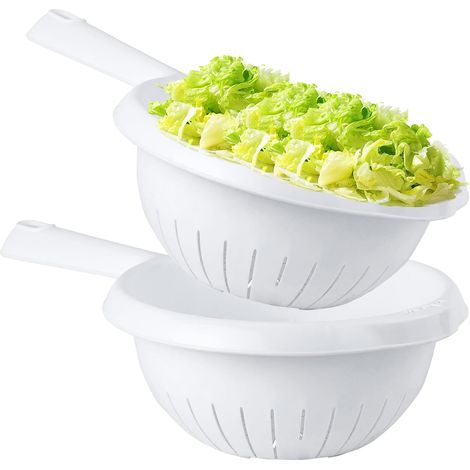 1 x Ice White Handled Colander/Sieve Deep Filter Basket (20cm) (1/2)