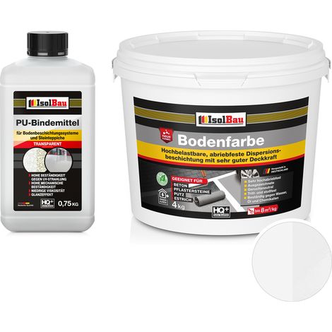 IsolBau 2K Pintura de resina para suelos para hormigón Bodenbeschichtung 4 kg blanco (1/5)