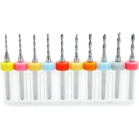 10pcs PCB Mini Forets Micro Forets de Perçage Micro Bits De Foret Set en Carbure de Tungstène Mini Twist Drill Bits Set pour PCB Fabrication de Bijoux Gravure CNC (1,1-2,0mm) (1/5)