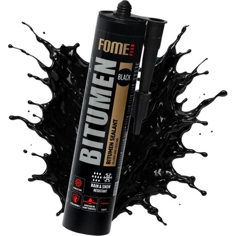 Mastic bitumineux d’étanchéité FOME FLEX Bitumen – collage toiture, scellement joints, extérieur résistant aux intempéries – 300 ml