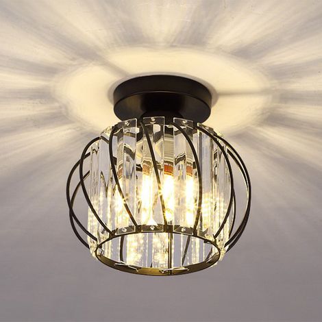 Plafones Moderno Lampara Techo De Vidrio Lampara Techo De Cristal E27 Lampara Techo Creativa Negro Para Pasillo Oficina Dormitorio