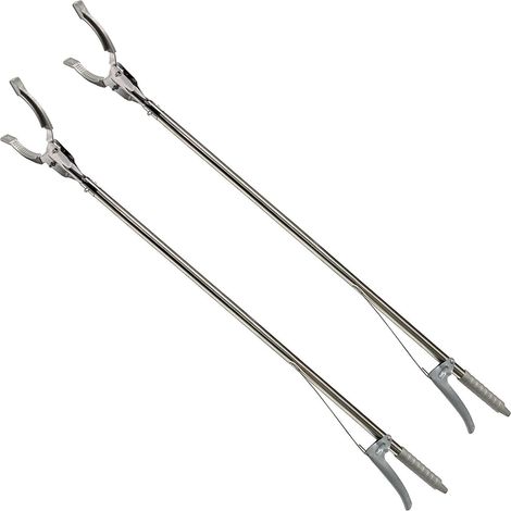 Pinces De Prise - 90 Cm - Acier Métallique - Pour Déchets Jardin Bureau Garage - 2 Pièces (1/5)