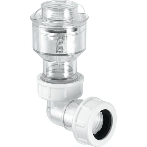 McAlpine TUNVALVE Tunvalve (Clear) with 0.75" female thread for connection to WC overflow outlet x 19/23mm Universal Outlet (1/3)