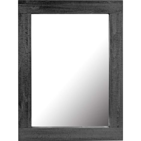 Miroir Mural à Suspendre pour Affichage Vertical ou Horizontal, Bois, Noir, 61 x 45,7 cm (1/5)
