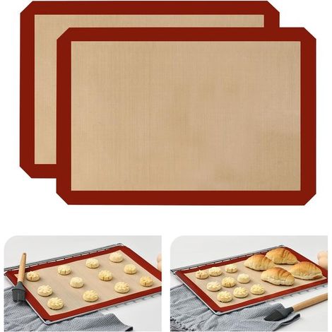 Backmatten, zweiteiliges Silikon Backmatten Set, antihaftbeschichtet, langlebig und wiederverwendbar, 42 x 29,5 cm (1/5)
