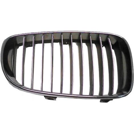Grille de calandre avant droit lames noires et chromées contour chromé BMW Série 1 E81-E87-E82-E88 2007-2012