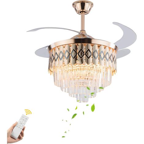 Ventilador de techo moderno de 42 pulgadas con control remoto. Fuente de luz LED pura y de bajo consumo. Funcionamiento silencioso. Ideal para sala de estar, dormitorio y otros espacios. Robusto y dur (1/5)