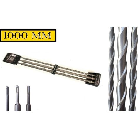 Punte giganti 1000mm SDS Plus set 3 pezzi 12 - 16 - 24mm