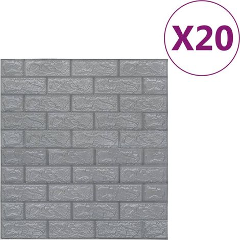 Papier peint 3D autoadhésif Briques 20 pcs Anthracite CFW921394 (1/5)