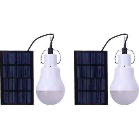 Solarlampe – 130 lm – Integrierter Akku – Für Camping und Zuhause – Mit Solarpanel und 3,5 m langem, wasserdichtem Kabel – 1 Stück (1/5)
