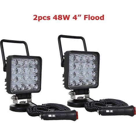 1/2 barres lumineuses LED 48 W 36 W avec support magnétique, lampe de travail portable pour voiture, 4x4, quad, camion, tracteur, bateau tout-terrain, faisceau large (1 ou 2 pièces). 2 barres lumineus (1/5)