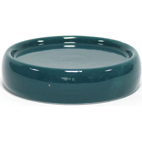 Porte savon en ceramique 3.5 x 10 cm Bulleas emeraude (1/2)