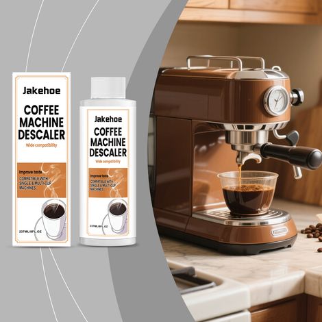 Coffee machine descaling agent, removes water, scale, and stains, easy to rinse, cleaning agent for all types of coffee machines -- 237ml (1/5)