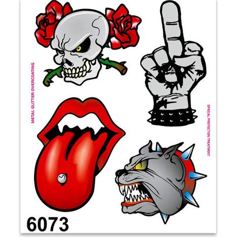 Adesivi Sticker Rose Dito Lingua, 10 x 12 cm (1/4)