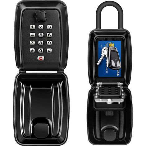 Coffre-fort à clés haute performance pour cadenas à combinaison, noir.