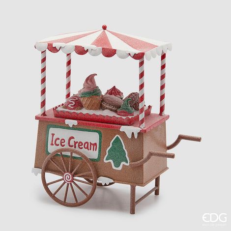 EDG Enzo De Gasperi Decoro Carretto Gelati Marzapane Natale H 38 Cm L 33,5 Cm L 18 Cm Multicolo