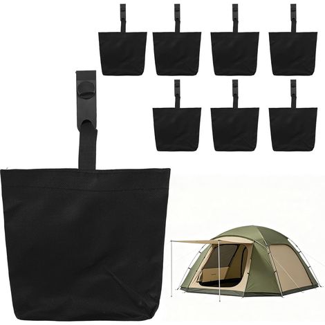 8 Sac de Sable pour Tonnelle, Lestage en Tissu Oxford Étanche avec Sangles de Fixation, Poids Stabilisateurs Adaptés aux Tentes, Pavillons, Parasols, Rideaux Extérieurs, Jardin, Camping (1/5)