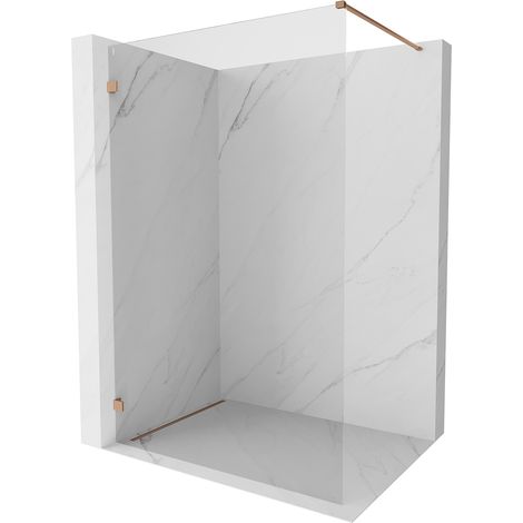 Mexen Lunar Duschwand Walk-in links 90 x 200 cm, transparent 8 mm, gebürstetes Kupfer - 830-090-000-65-00-L (1/5)