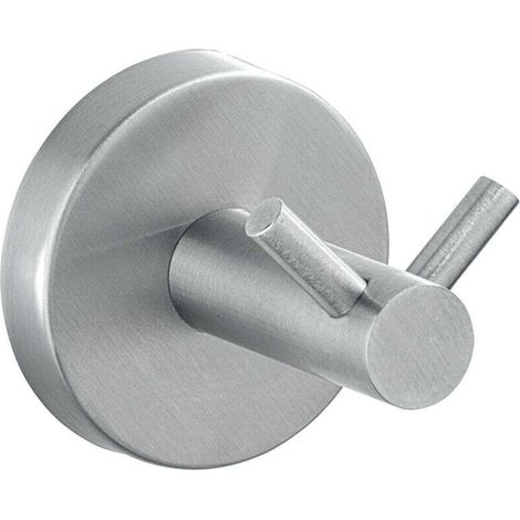 Bosio Duo Wandhandtuchhaken, Wandgarderobenhaken, Edelstahl, Ø 5,5 x 5,5 cm, Matt-Crezuo