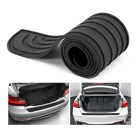 Protection de pare-chocs caoutchouc anti-rayures, protection arrière auto-adhésive, protection de seuil coffre, accessoire automobile voiture, SUV 90 cm 7 cm Noir (1/5)