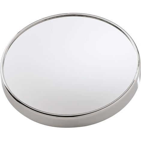 GEDY Specchio ingranditore con ventosa, Diametro 20cm, Misure: 20X20X3 CM, Magnifying factor 5X, Specchio bagno realizzato in ABS con ventosa, Finitura cromata, Design R&S Gedy, 2 anni di garanzia (1/3)