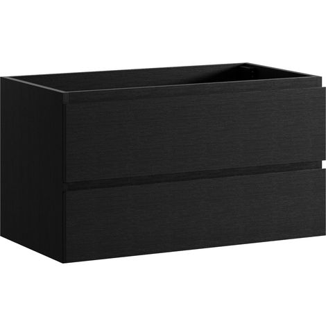 Mobile da bagno Angela 90cm - Nero Legno - armadio mobiletto lavabo