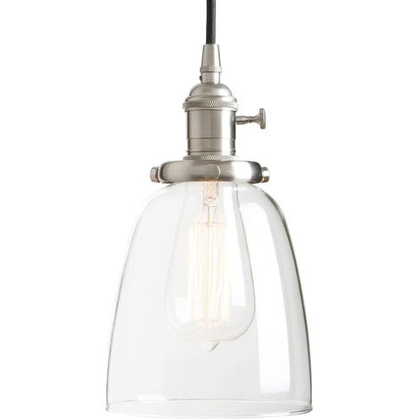 Vintage Industrial Pendant Light Pendant Light E27 Glass Chandelier Lamp Socket Ceiling Light Stainless Steel (1/5)