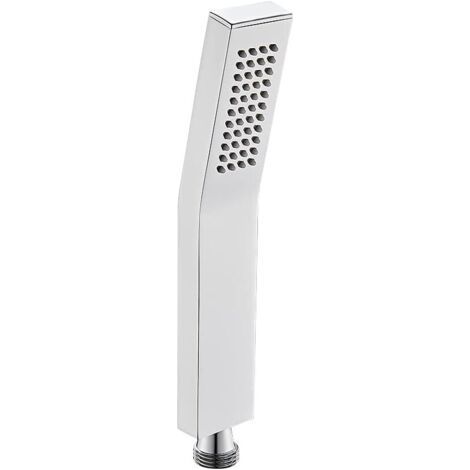 Brass Hand Shower Head Square High Water Pressure Shower Head Luxury Single Function Shower Head Silicone Shower Head Chrome Finish (1/4)