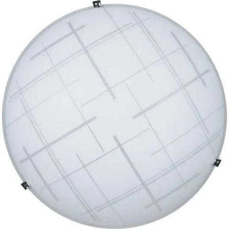 Plafoniera Pamela Ø 30 cm, 1xE27, chromierte Details, Glas lastra Scottish