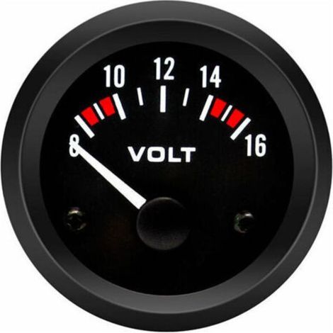 Voltmètre Volt Jauge BX100007 52mm/2in Voltmètre Jauge (8-16V) voltmetre voiture gauge+gorgeri universal 12v voltmètre, (1/5)