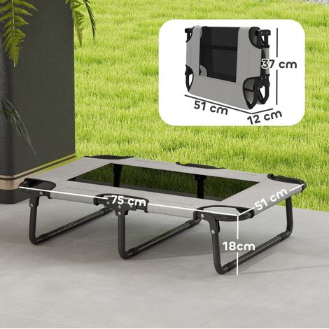 Cama elevada para perros plegable 75x51x18 cm OKMYHOME (1/5)