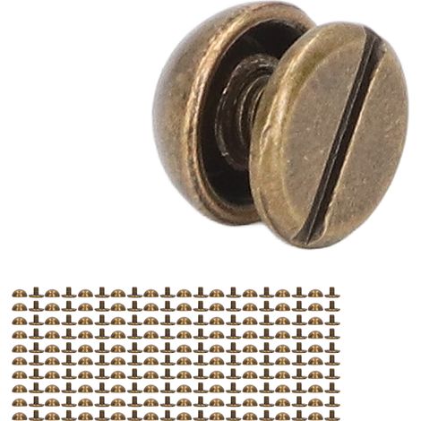 Kit de 100 rivets champignon en bronze 8mm, alliage résistant, pour la décoration et la réparation d'articles en cuir. (1/5)