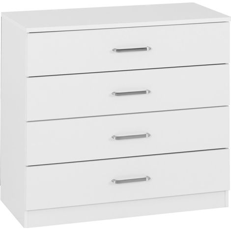 Dakota 4 Drawer Chest - L36 x W75 x H71 cm - White