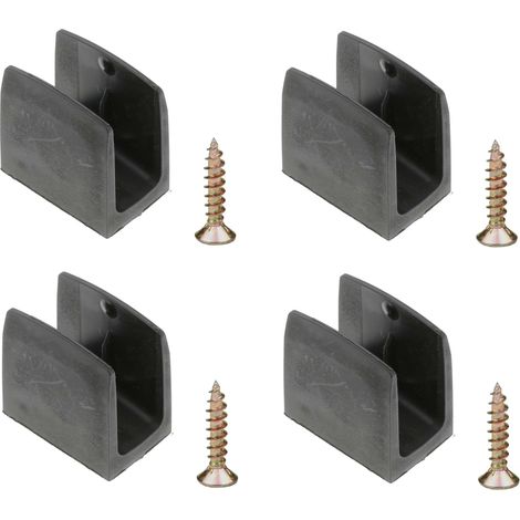 4x Clip bloqueur de manivelle volet Roulant noir Support Guide Manette Plastique 15mm - 18mm Universel fenêtre Mur à Visser (1/5)