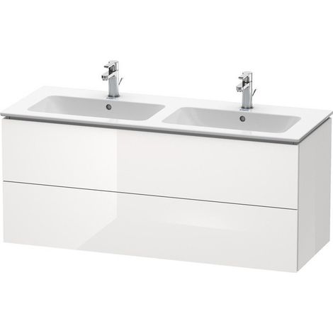 Meuble sous-vasque L-CUBE 1290x481x555mm blanc brillant lack