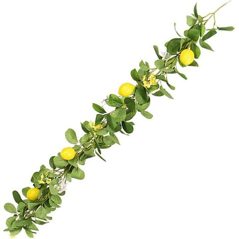 Décoration artificielle en rotin citron, guirlande de 2 citrons à suspendre (1/5)