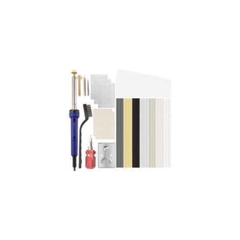 Kit di saldatura plastica da 100 W, kit di riparazione plastica con 7 tipi di 56 elettrodi per saldatura, saldatrice plastica 2 in 1 con 2 punte per saldatura e 2 punte per saldatore, saldatura plasti