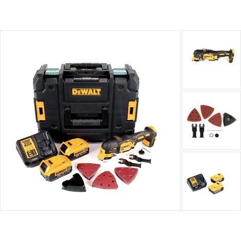 DeWALT DCS 355 M2 Multi-Herramienta oscilante sin escobillas XR 18V en maletín TSTAK + 2x Batería DCB 182 4,0 Ah + Cargador DCB 115 + Set de 29 accesorios (1/5)
