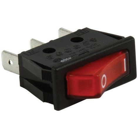 Interruptor basculante ON-OFF SPST 3 pines  Rojo 16 A (1/4)