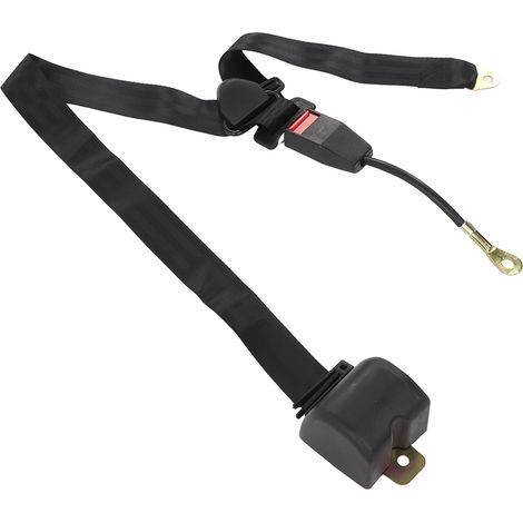 Ceinture de sécurité 3 points réglable noire en nylon et plastique universelle pour kart, voiturette de golf et pick-up (1/5)